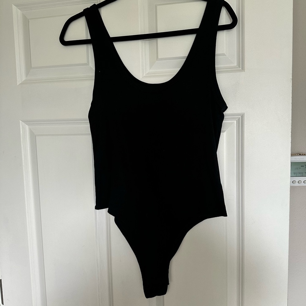 a new day Black Ribbed Top